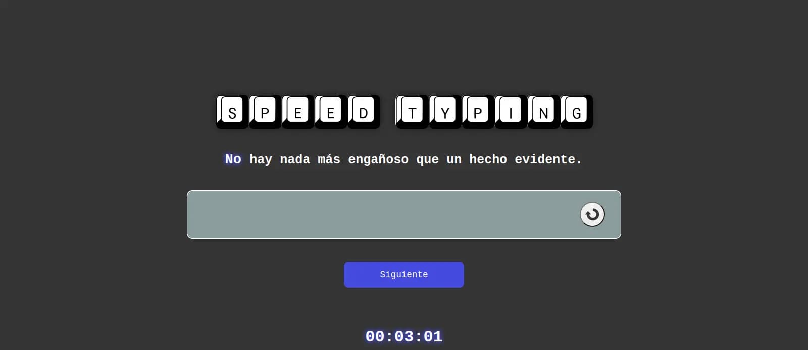 Imagen del proyecto Speed Typing